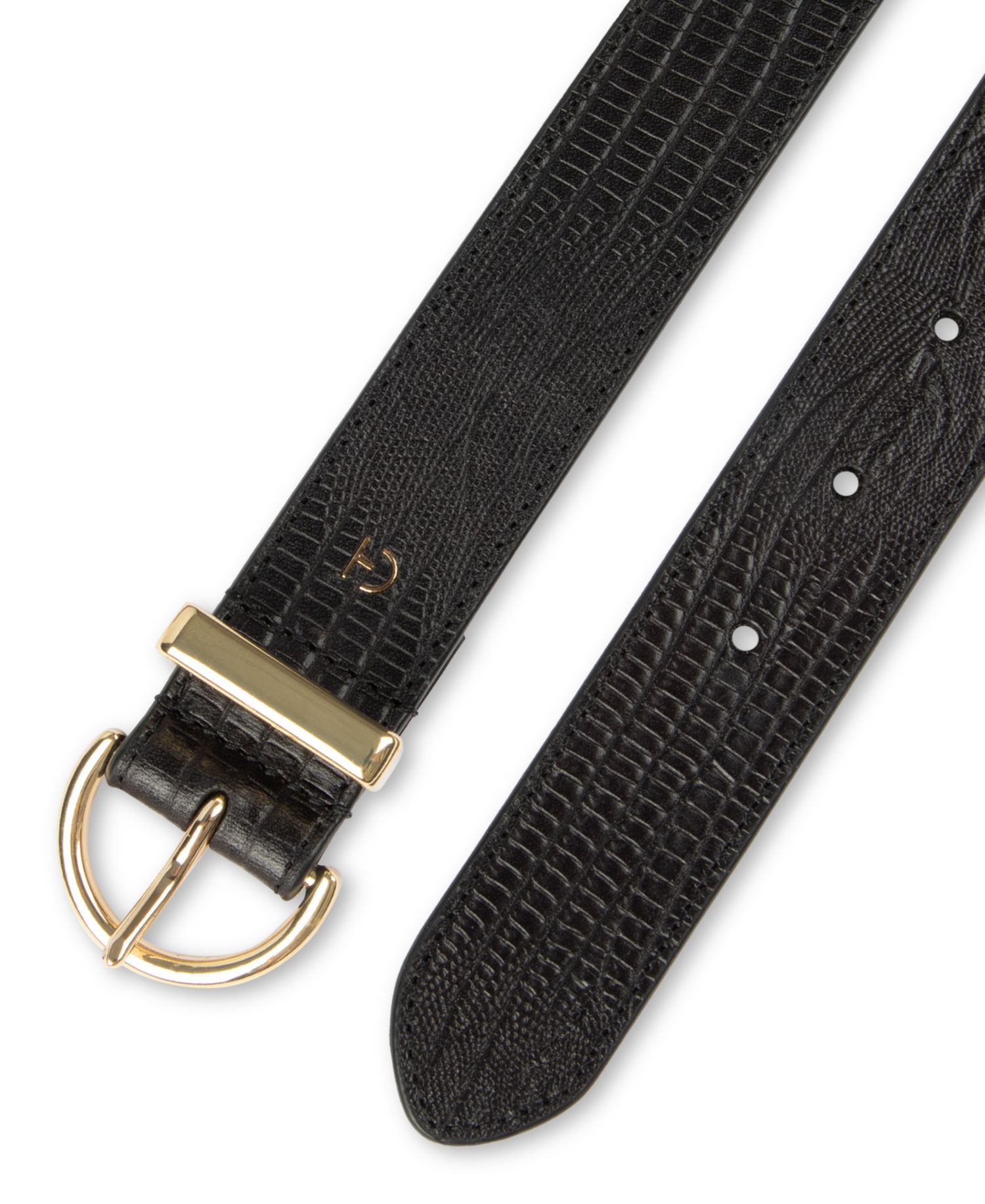 Women's Lizard-Texture Leather Dress Belt