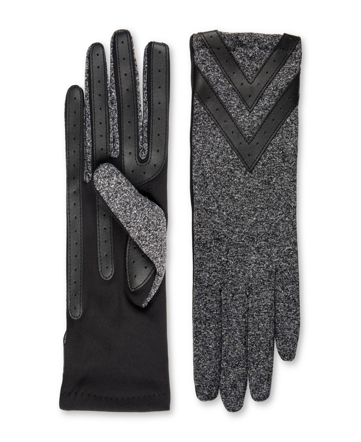 Isotoner Women's Spandex Touchscreen Gloves with Chevron Detail