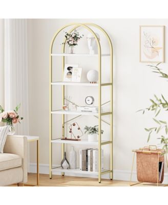 Bookshelf Tall Bookcase Arched Standing Bookshelves