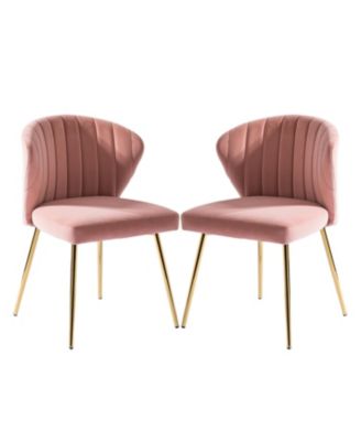 Set of 2  Polyester Velvet Modern Design, Upholstered  Milia Dining Chair