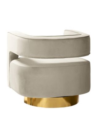 Carisa Contemporary Swivel 29.5" W Barrel Chair with Metal Base