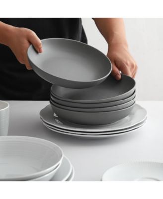 30oz Porcelain Salad & Soup Bowls – Set of 6 Pasta Serving Bowls, Durable, Microwave & Dishwasher Safe