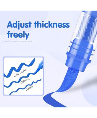 18 Colors Acrylic Paint Markers Set, Waterproof, and Non Fading Watercolor Pen for Art Graffiti, Non Transparent Paper, Stackable