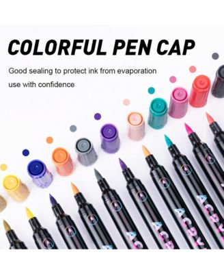 72 Colors Dual Tip Acrylic Paint Markers, Strong Covering Painting Pens for Wood, Canvas, Stone, Glass, Ceramic Surfaces, DIY Crafts Making