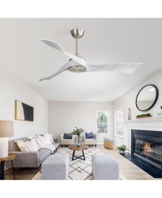 52-inch Sand Nickel Modern 3 Blades Ceiling Fan Light with Remote Control Support Six Speed Ajustable