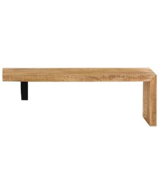 TV Stand Natural Mango Wood Solid Mango Wood, Wrought Iron Medium