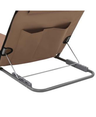 Beach Chair Set of 2 Brown Powder-coated steel and 100% polyester