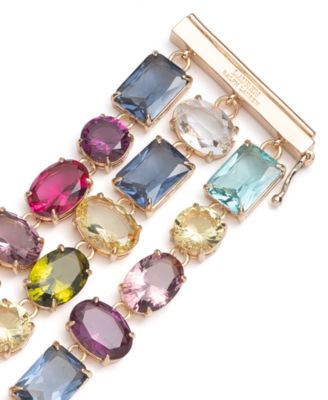 Multi-Stone 3-Row Flex Bracelet