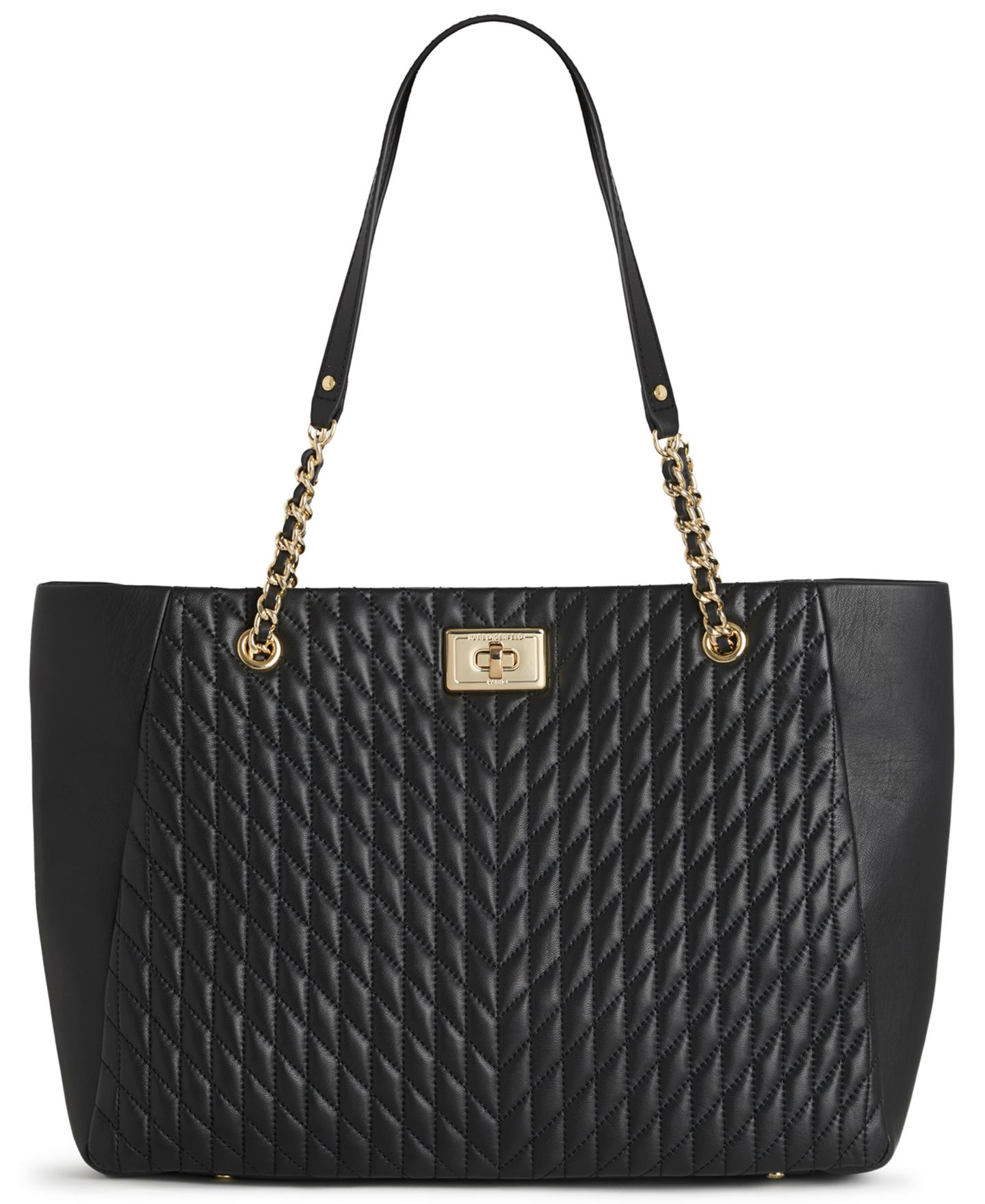 Женская сумка KARL LAGERFELD PARIS Agyness Mini Turnlock, цвет: Чёрный / Золотой — фото 1