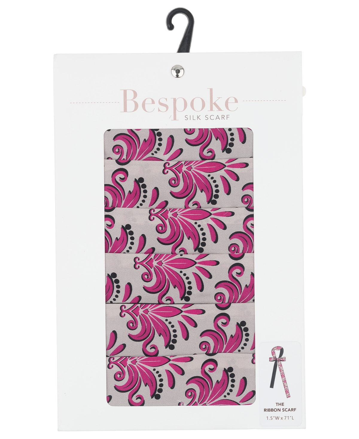 Bespoke Fashion Women's Delphine Print Ribbon Scarf In Pink