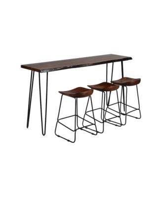 Nature's Edge Solid Acacia Four Piece 72" Counter Height Dining Set