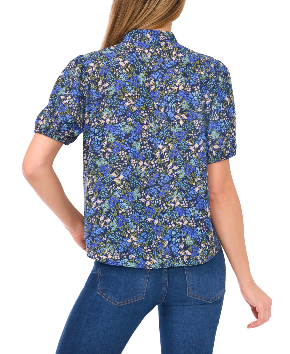 Cece Women's Short-sleeve Bow Tie Shirred Top In Purple