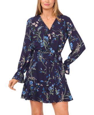 Women's V-Neck Tie Waist Dress