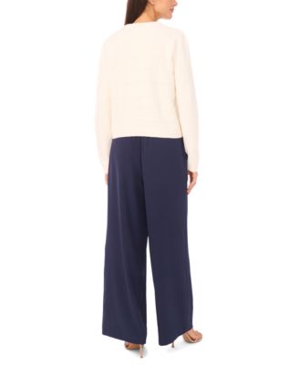 Women's Tie Scarf Long-Sleeve Cardigan Sweater