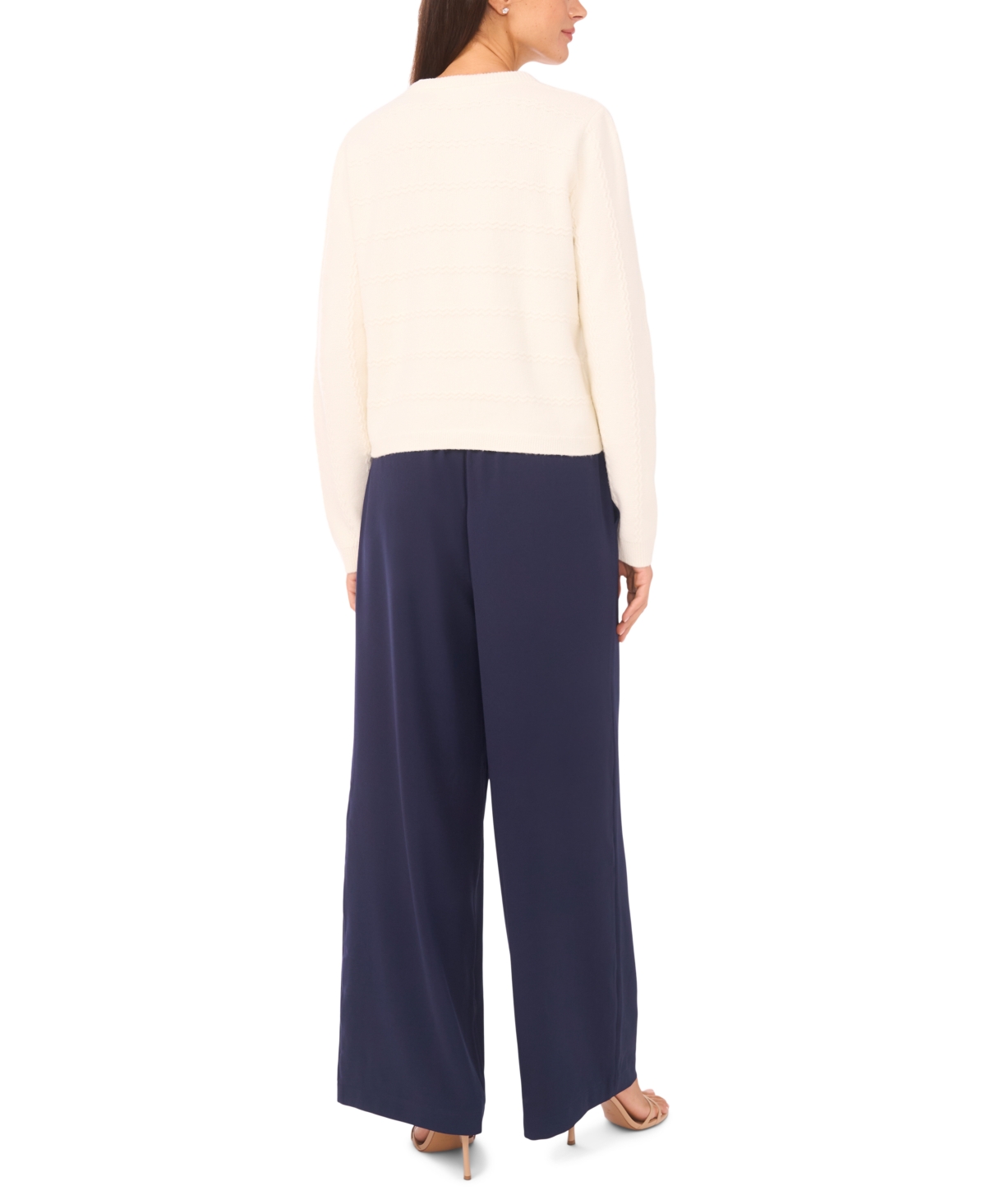 Cece Women's Tie Scarf Long-sleeve Cardigan Sweater In Neutral