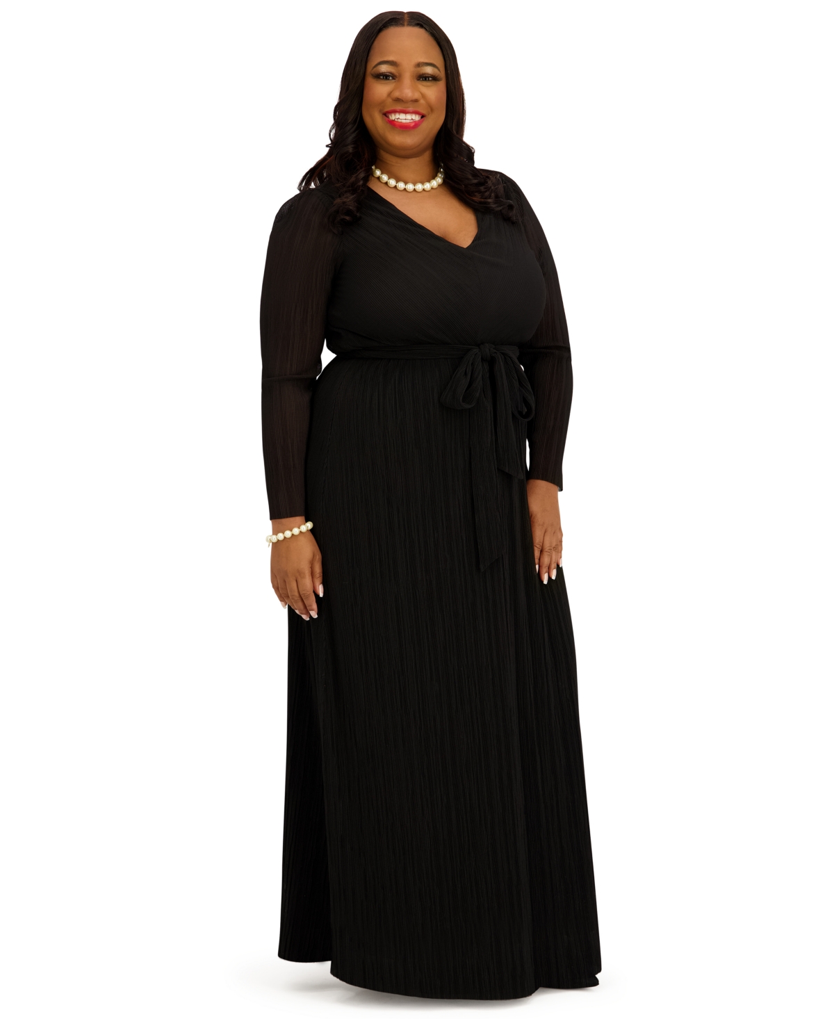 Kasper Women's V-Neck Long-Sleeve Dress