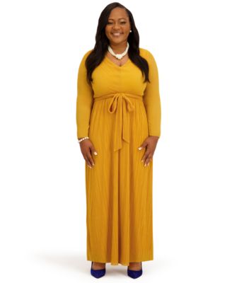 Women's V-Neck Long-Sleeve Dress
