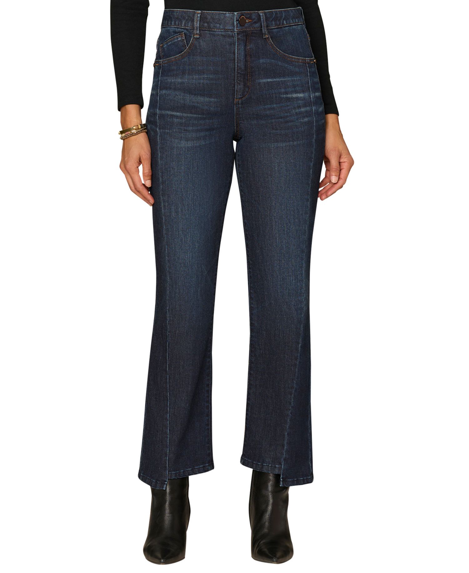Petite "Ab"solution High-Rise Split-Hem Bootcut Jeans