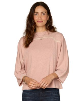 Democracy - Petite 3/4-Sleeve Crewneck Knit Top