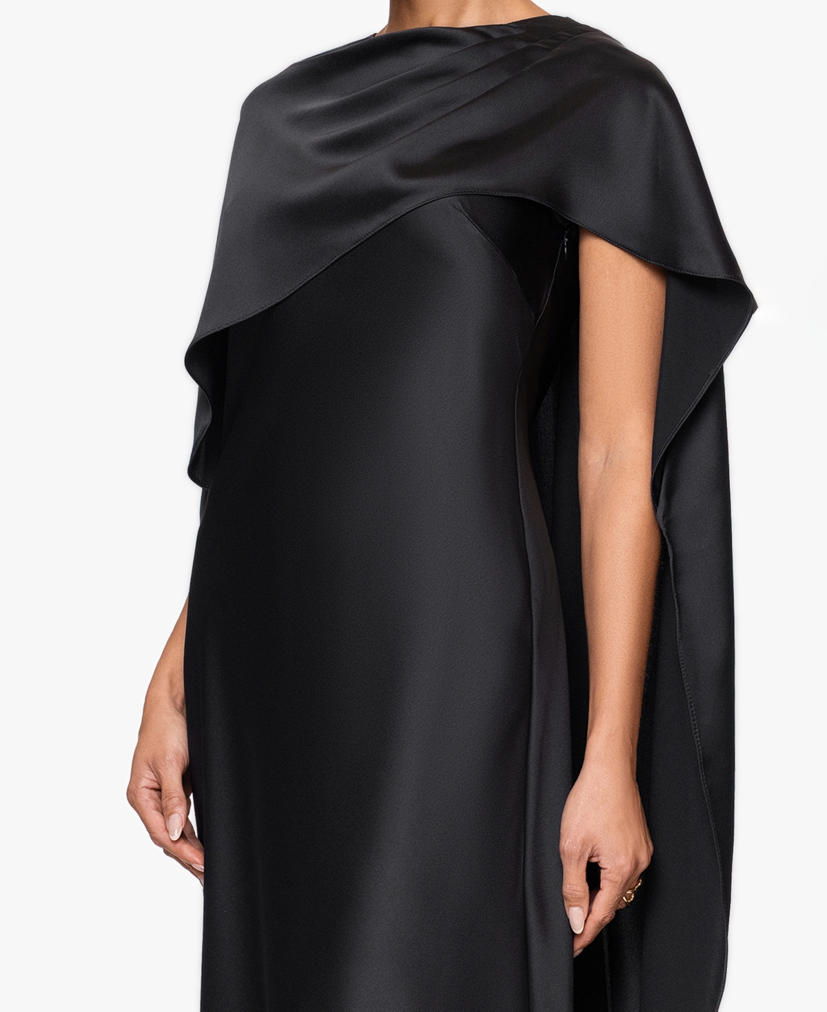 Xscape Women's Long Satin Boat Neck Dress