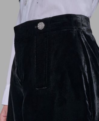 Women's Velvet Wide Leg Straight Pants