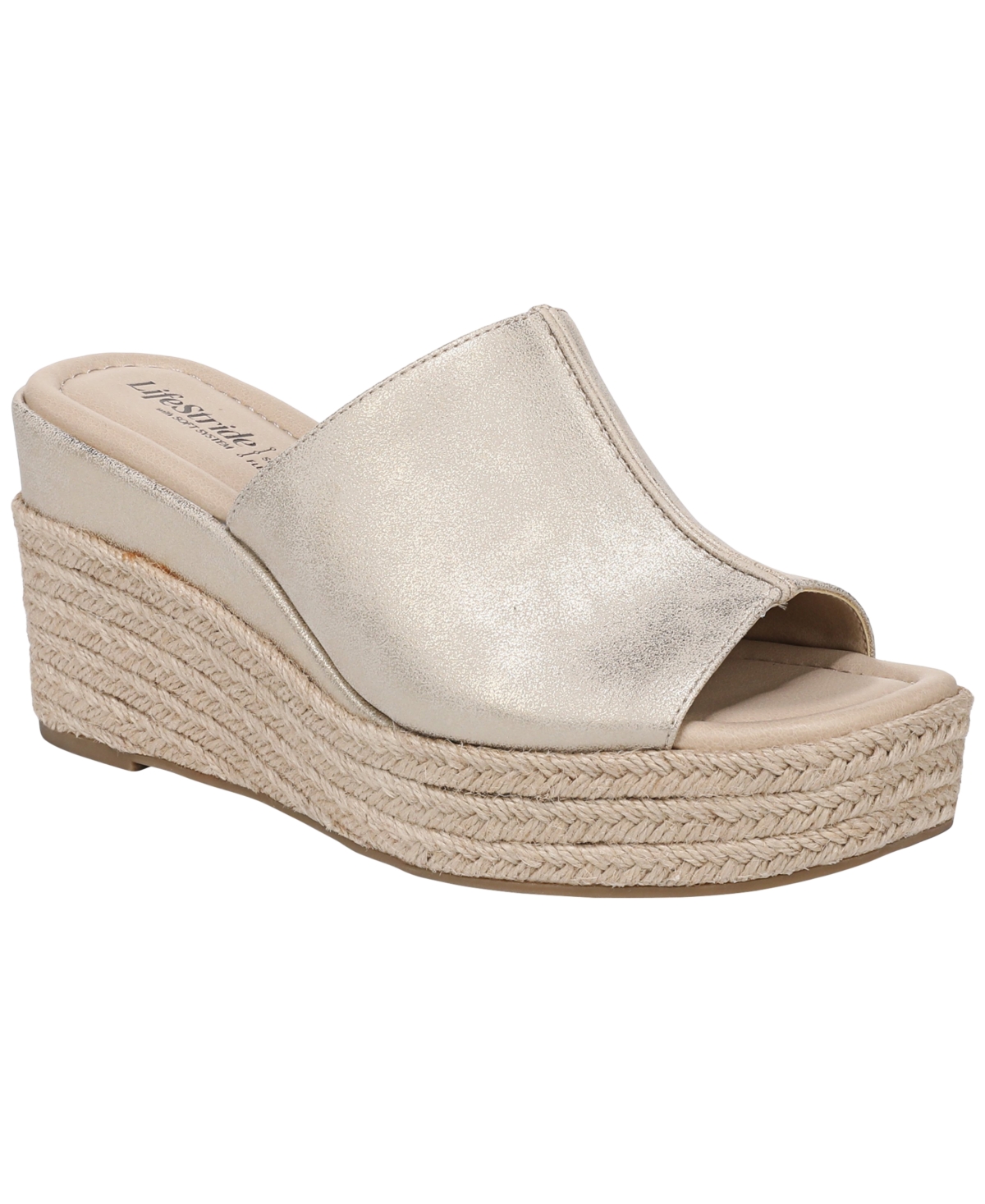 Lifestride Haute Espadrille Platform Wedge Slide Sandal In Neutral