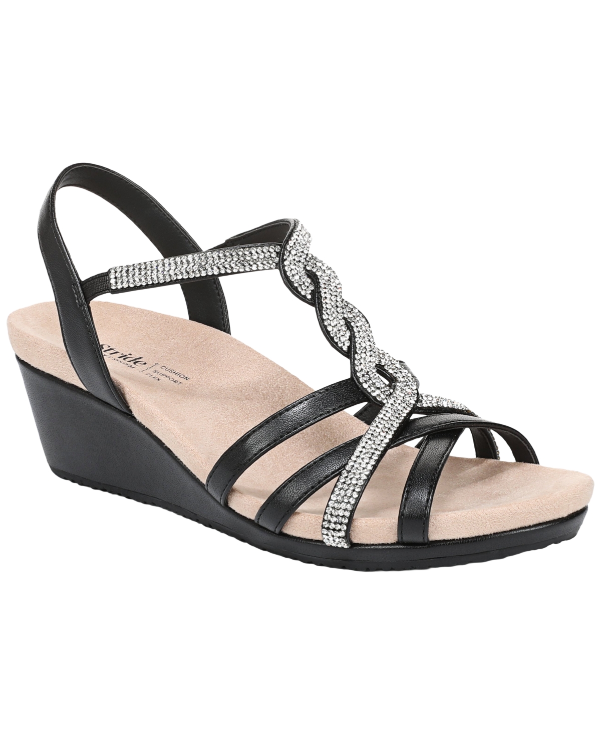 Lifestride Miami Slingback Wedge Sandal In Black