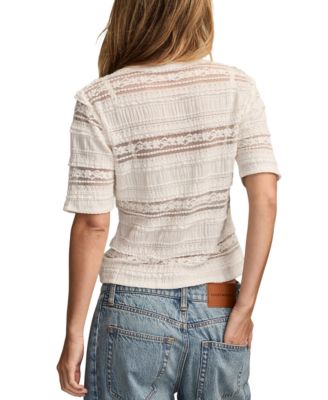 Women's Crewneck Lace Mix T-Shirt