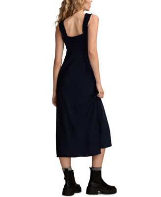Women's Ruched Bodice Slip Midi Dress