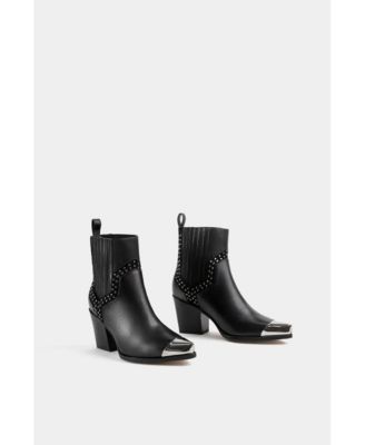 Women's Exclusive Leather Ankle Boots Firehouse With Metal Tip