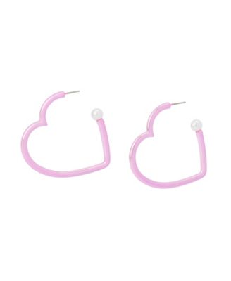 Faux Stone Love Spell Heart Hoop Earrings