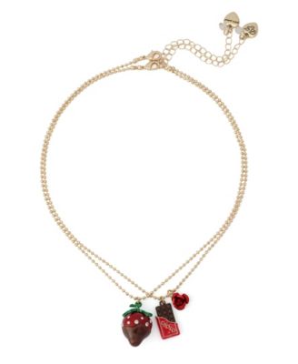 Faux Stone Love Spell Chocolate Strawberry Necklace Set