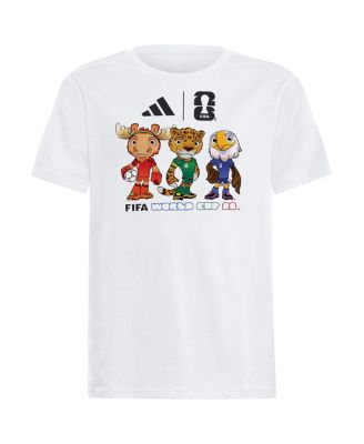 adidas - Big Boys and Girls White FIFA World Cup Gear 2026 FIFA World Cup Mascot T-Shirt