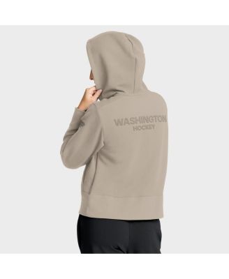 Women's Tan Washington Capitals Authentic Pro Road Tri-Blend Quarter-Zip Hoodie