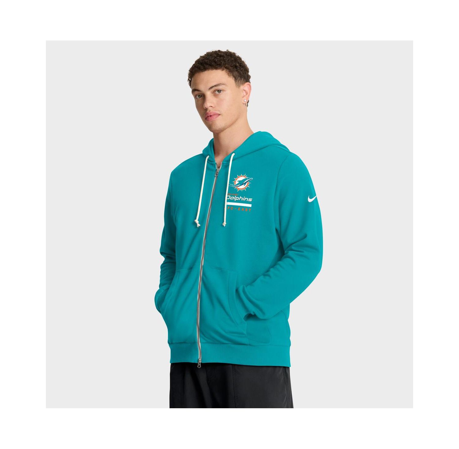 Men's Aqua Miami Dolphins Sideline Standard Issue Utility Player Dri-FIT Full-Zip Hoodie