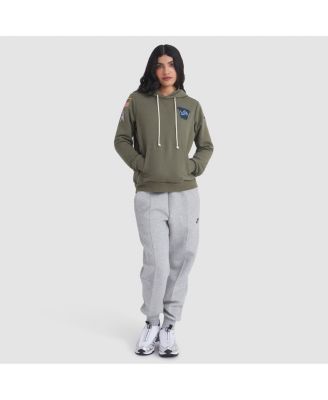 Women's Olive Detroit Lions 2025 Salute to Service Sideline Standard Issue Dri-FIT Hoodie