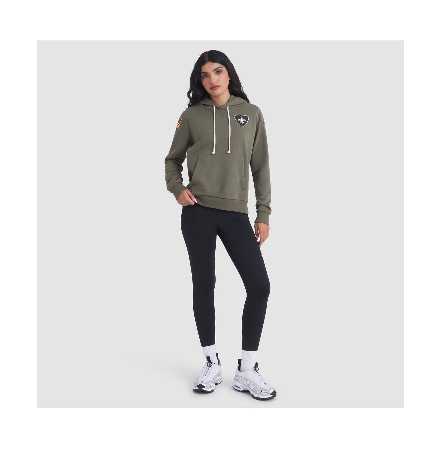 Женское худи Nike Olive New Orleans Saints 2025 Salute to Service Sideline Standard Issue Dri-FIT — фото 3