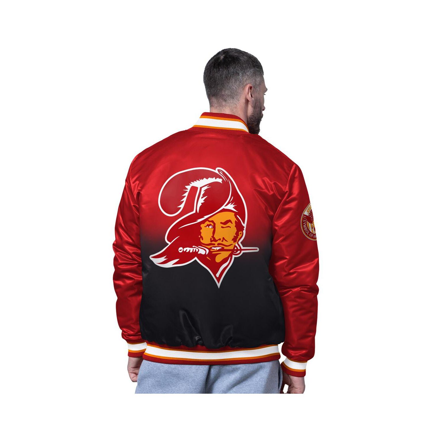 Men's Red Tampa Bay Buccaneers Retro Pass Rush Varsity Full-Snap Jacket