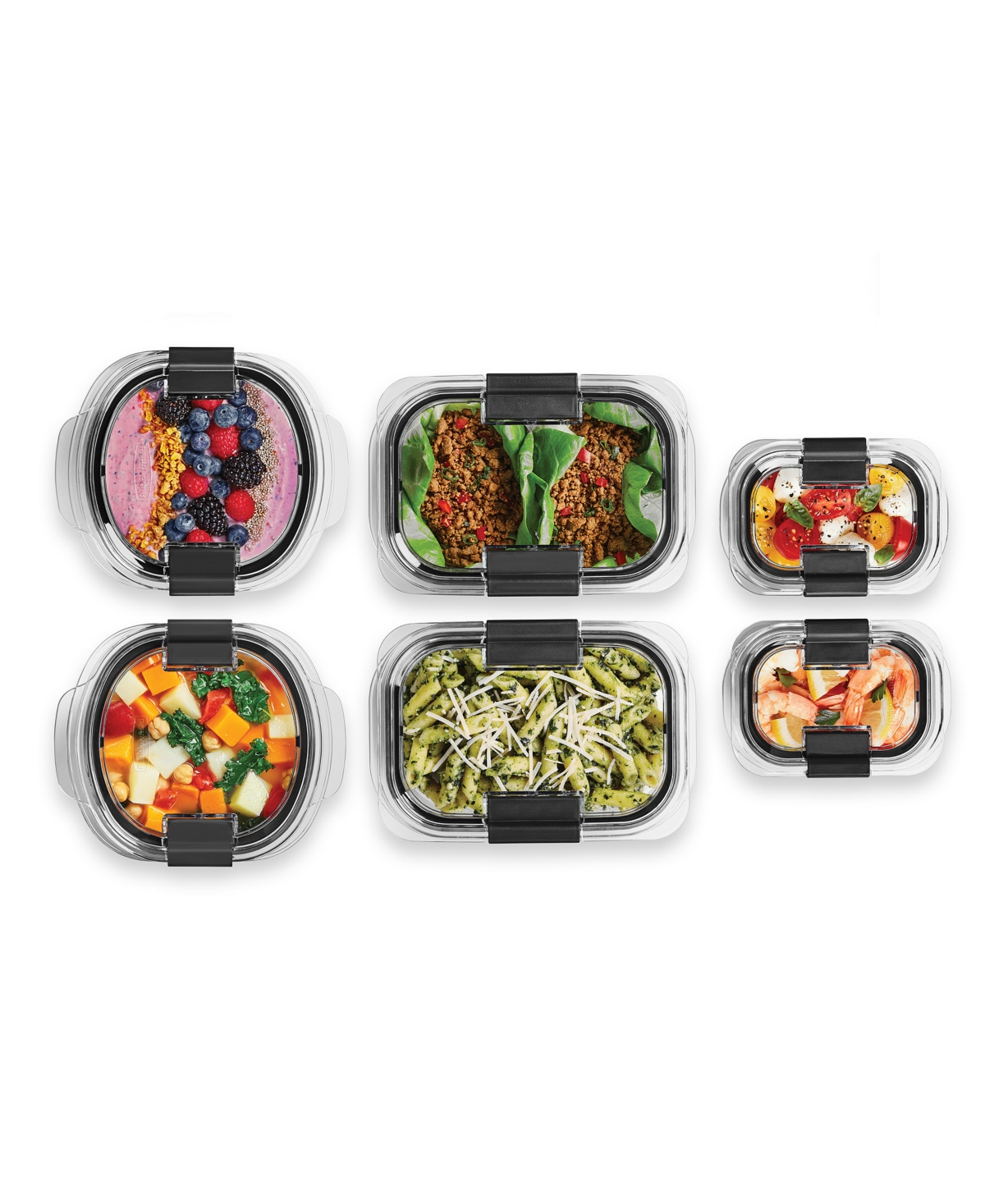 Rubbermaid Brilliance 12-pc. Round And Rectangular Leak Proof Food Storage Containers In Transparent