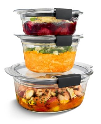 Brilliance 6-Pc. Glass Round Leak Proof Food Storage Containers Set