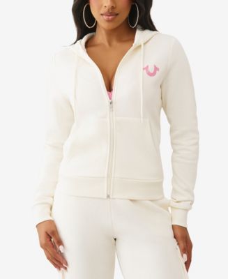 True Religion Women's Metallic Buddha Banner Zip Up Hoodie - Macy's