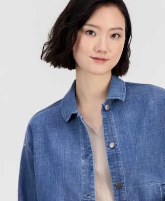Women's Classic-Collar Denim Jacket, Regular & Petite