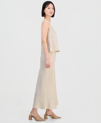 Women's Silk Textured Pull-On Skirt