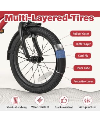 12 Inch Kids Bike Adjustable Bicycle with Reflectors and Bell for 3-8 Years Old