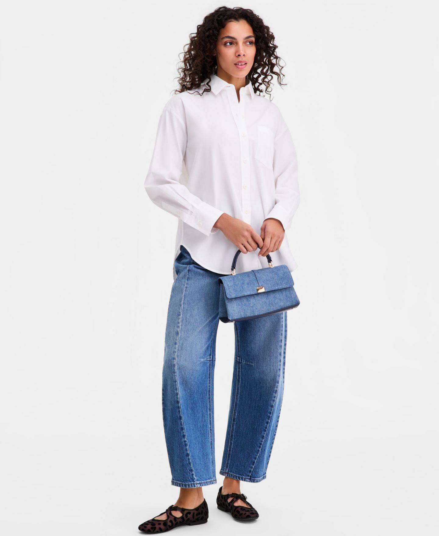 Женская рубашка On 34th Cotton Poplin Oversized Button Down Shirt, цвет: Яркий белый — фото 5