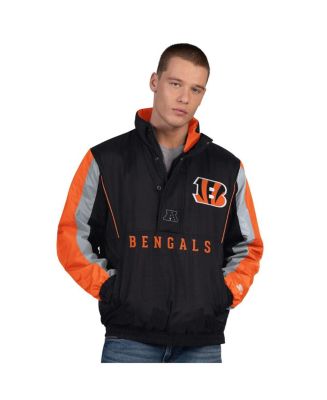 Starter Men's Black Cincinnati Bengals Thursday Night Gridiron Half-Zip ...