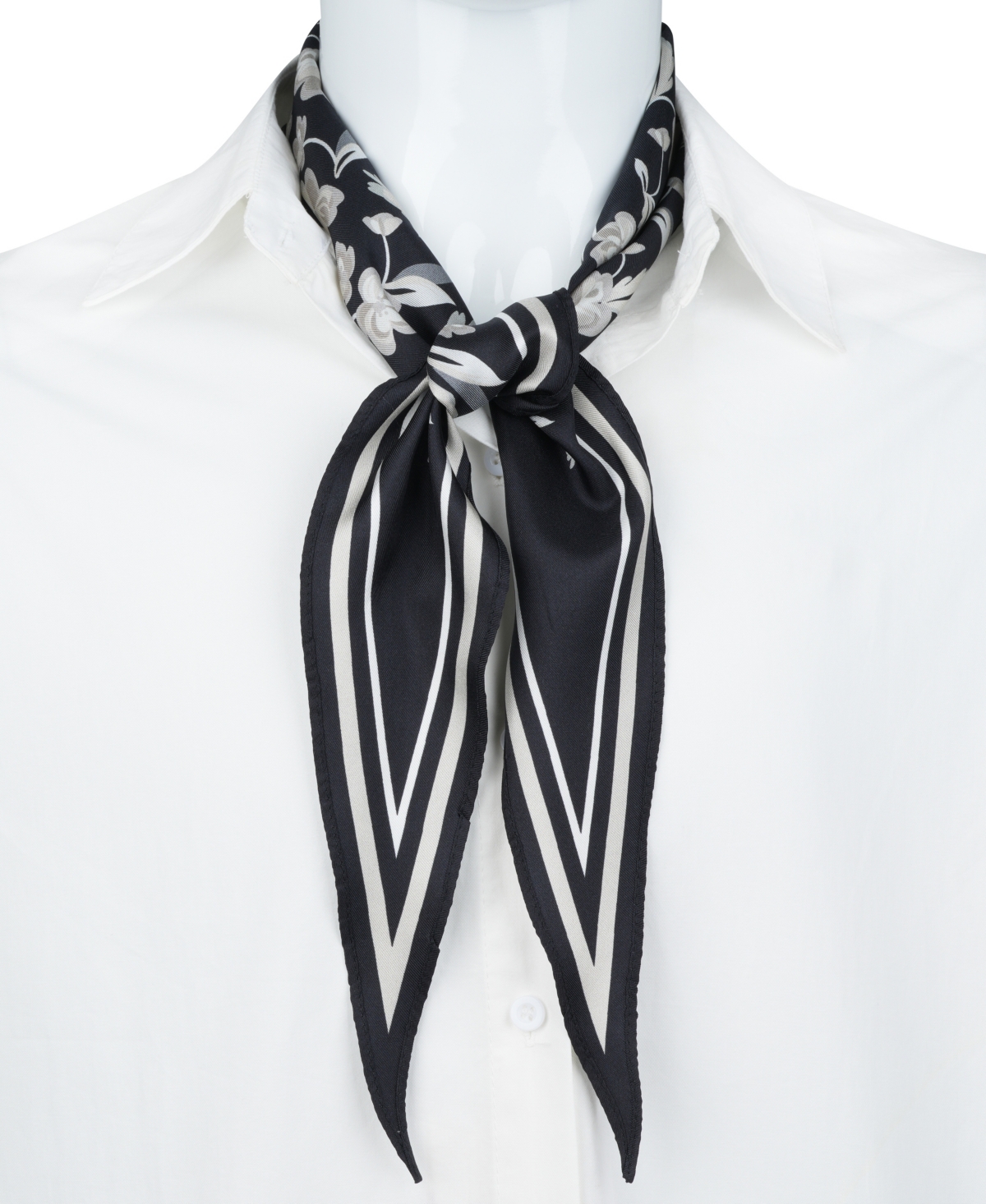 Bespoke Fashion Women's Frances Floral Diamond Scarf In Black