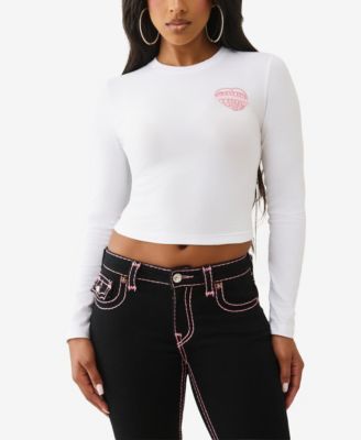 Women's Long-Sleeve Glitter Puff Heritage Baby T-Shirt