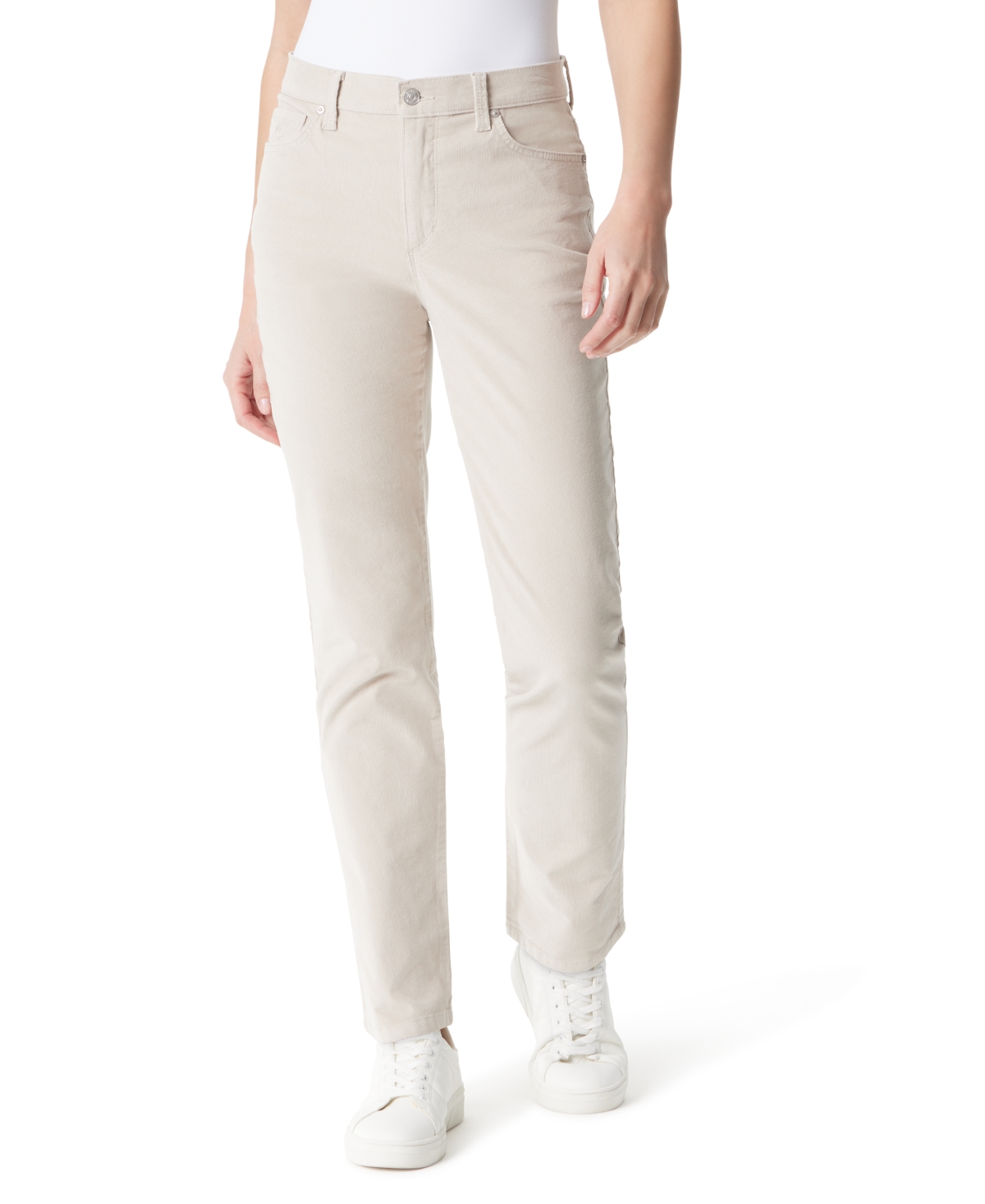 Gloria Vanderbilt Women's Amanda Cord Casual Pants, In Regular & Short In Metallic