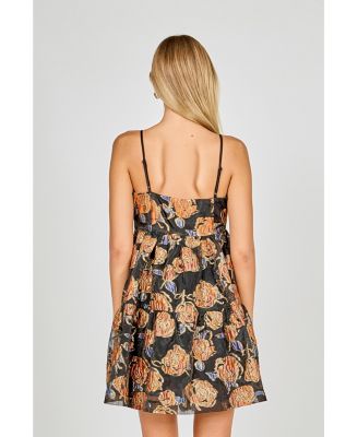 Women's Metallic Jacquard Mini Dress